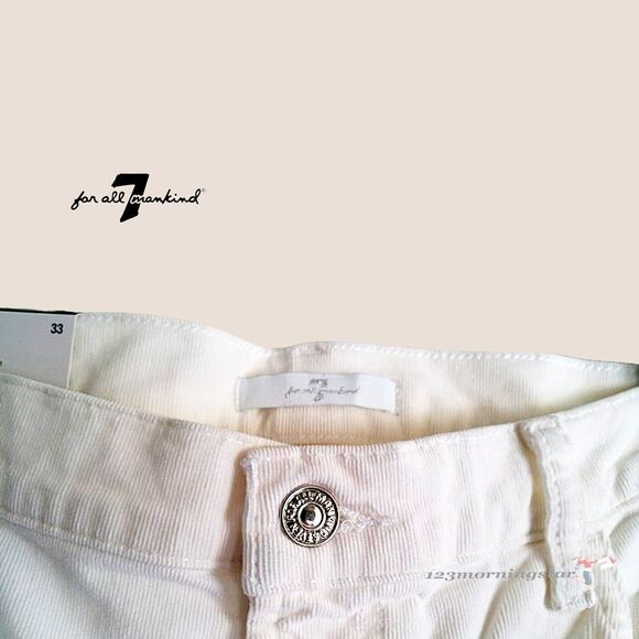 7 FOR ALL MANKIND NEW ALEXA Corduroy High Waist Crop Wide Leg Pant 33 - Picture 7 of 11